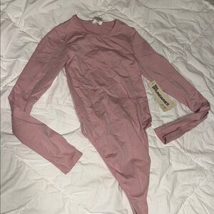 No Boundaries Dusty Rose Long Sleeve Bodysuit